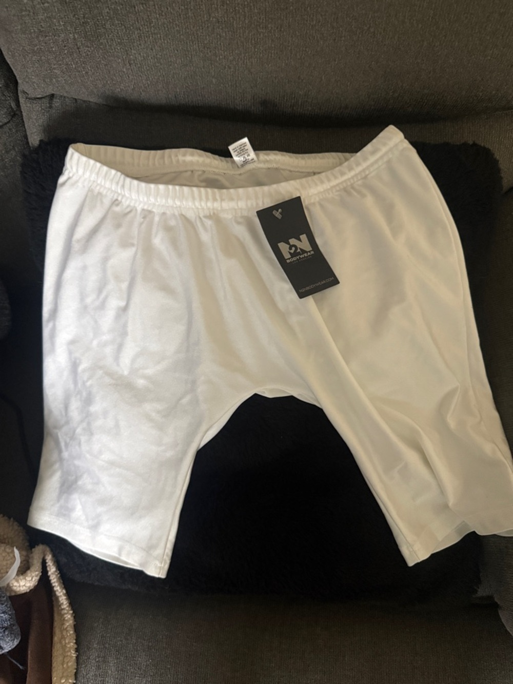 White N2N Riders Shorts with Rainbow Logo size large - Picture 2 of 3